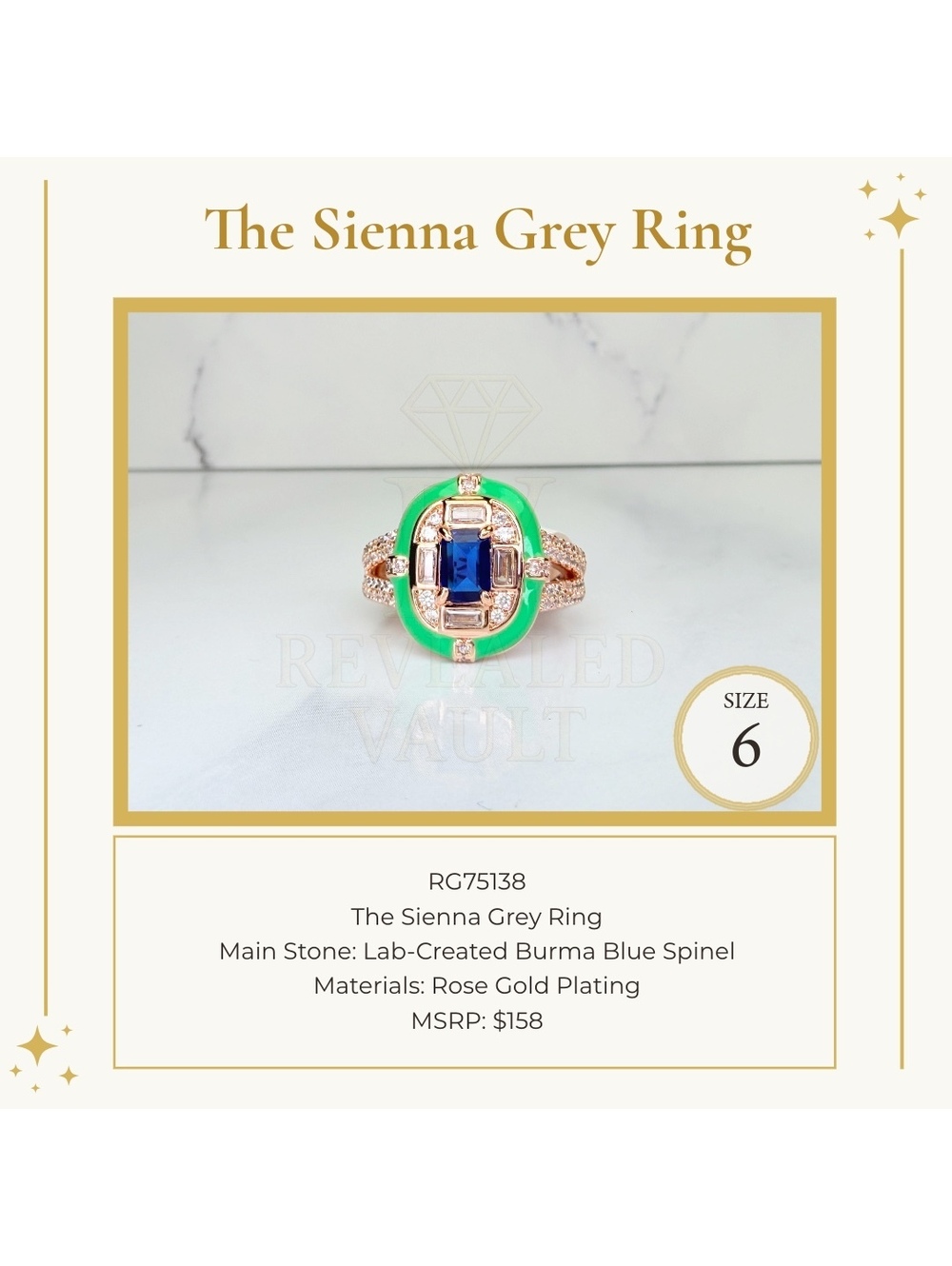 The Sienna Grey Ring - Size 6 - OG
